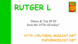 Visitekaartje "Rutger L: Dance & Top 40 DJ from the 1970s till today!" in vorig ontwerp